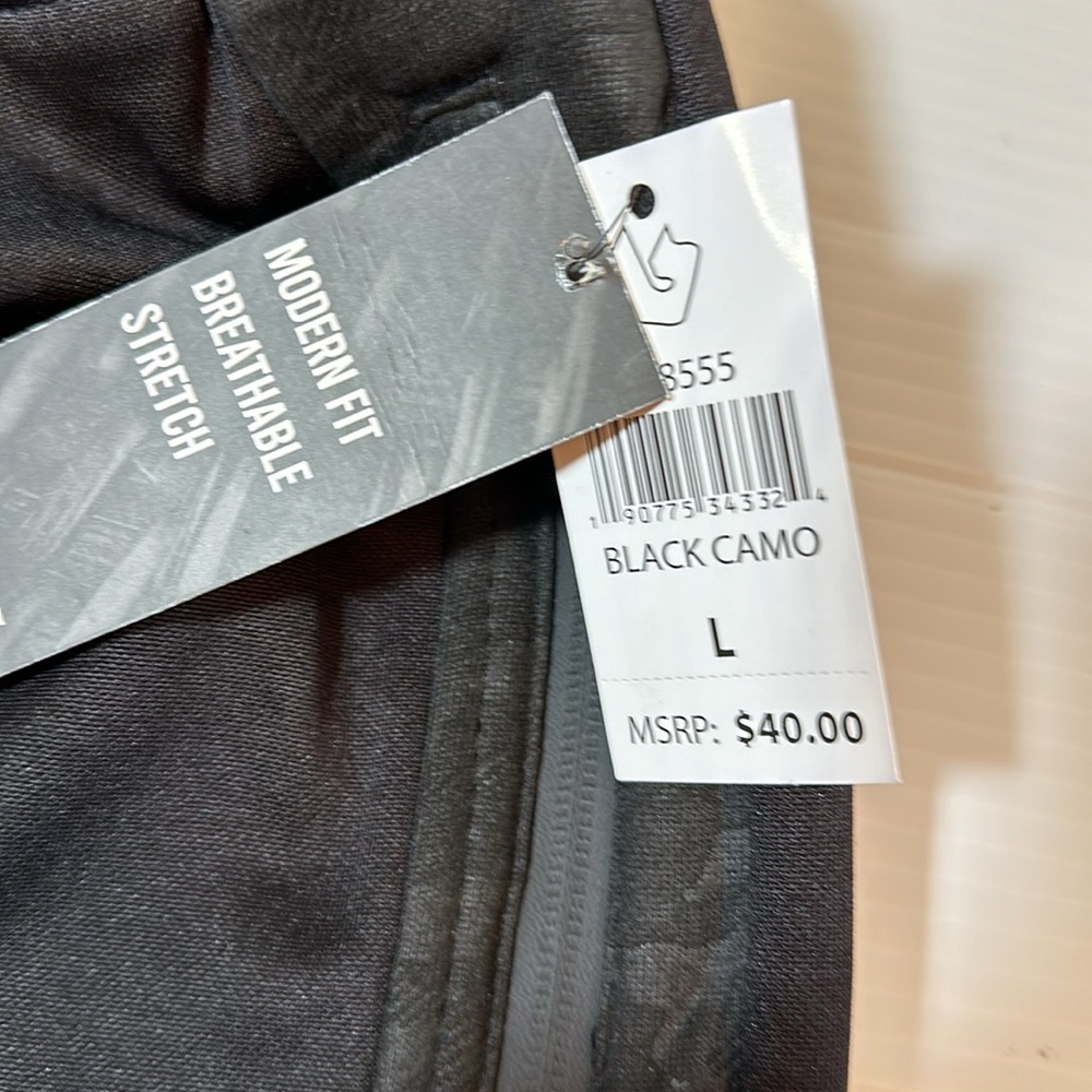 Burnside Tech Fleece Jogger Sweatpants Black with Camo accents LG NWT - Picture 9 of 12